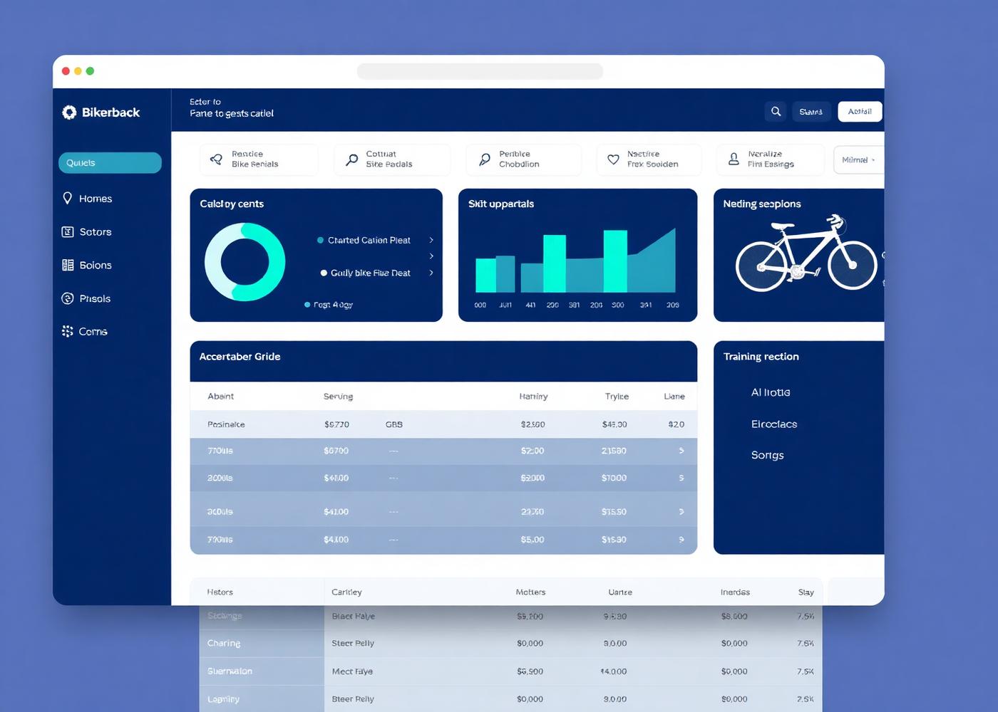 Admin dashboard UI